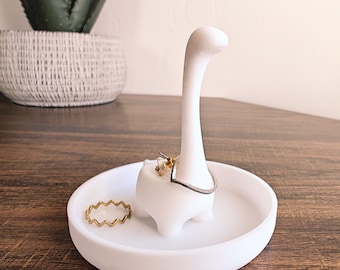 3D Printed Dinosaur Ring Holder: Brontosaurus Jewelry Organizer