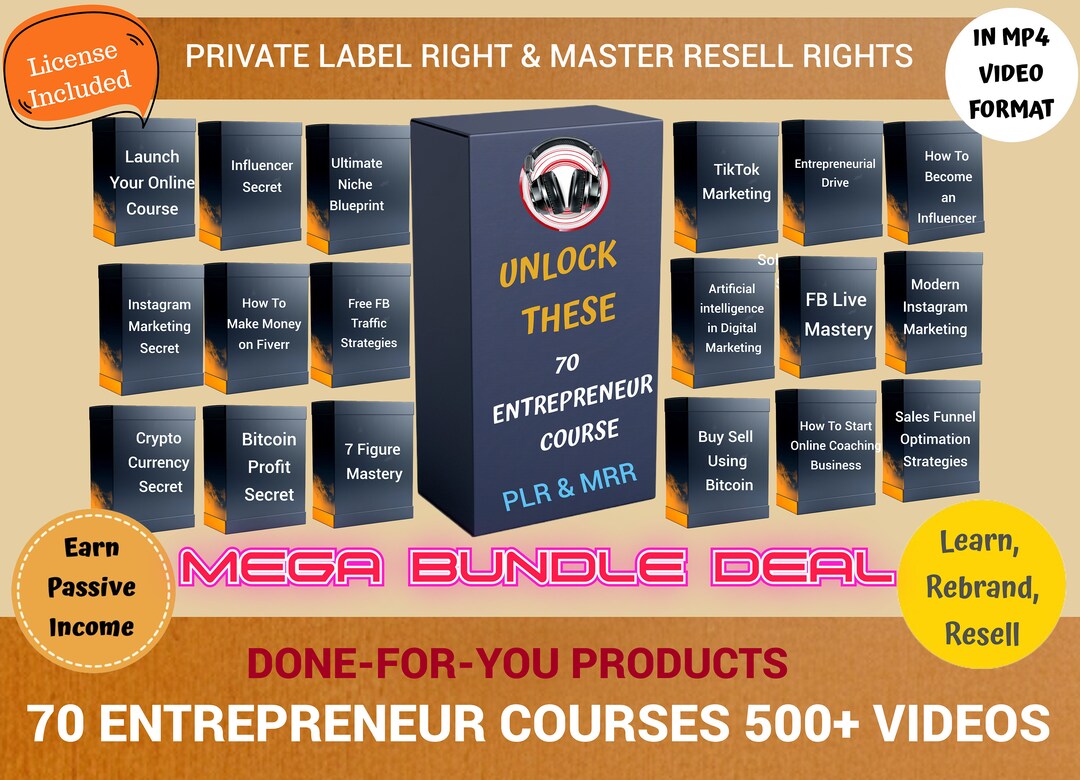 Mega Bundle 70 Entrepreneur Courses, 500 Videos, Social Media Marketing ...