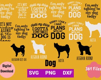 361 Dateien Hund, Haustier, schwarz weiß Bundle, PNG SVG DXF Grafikdesign, Sublimation, Cricut, Print On Demand, T-Shirt, Tragetasche, kommerzielle Nutzung