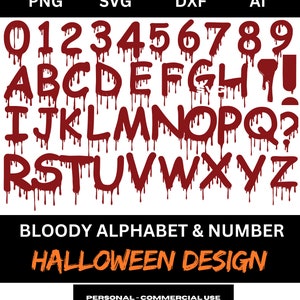 Bloody number font - Etsy 日本