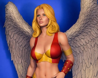 Hawkgirl 3D druckbare Stl-Datei | 3D weibliches Modell | 3D-Charakter | 3D Frauen Figur