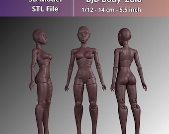 Zula BJD Doll 3D Modell in 1:12 (STL File)