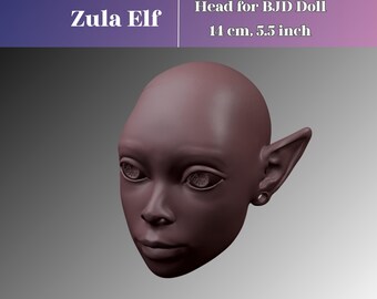 3D Modell BJD Kopf | Elfin, 14 cm (STL Datei)