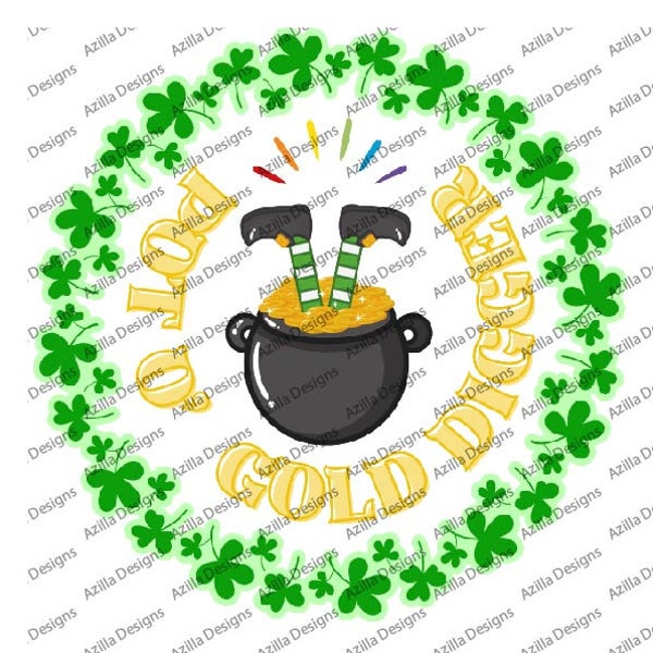 Pot o' Gold Digger SVG, PNG, PDF Digital Files - Saint Patrick's Day Inspired Design