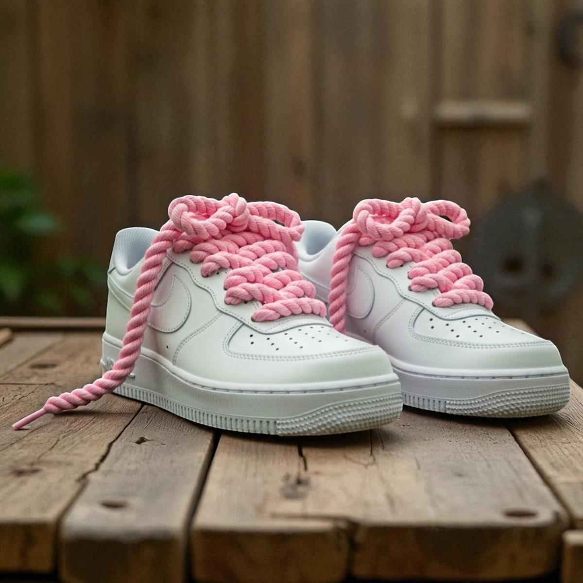 Nike Air Force 1 ホワイト/ピンク ロープカスタム Nike Air Force 1