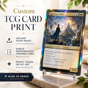 Custom TCG Card Print – Upload Your Image – Single Personalized Trading Card – Proxy, Token or Alt Art