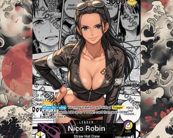 One Piece TCG Custom Leader Card - Nico Robin Alt Art Proxy, Fan-Made Anime Trading Card Gift