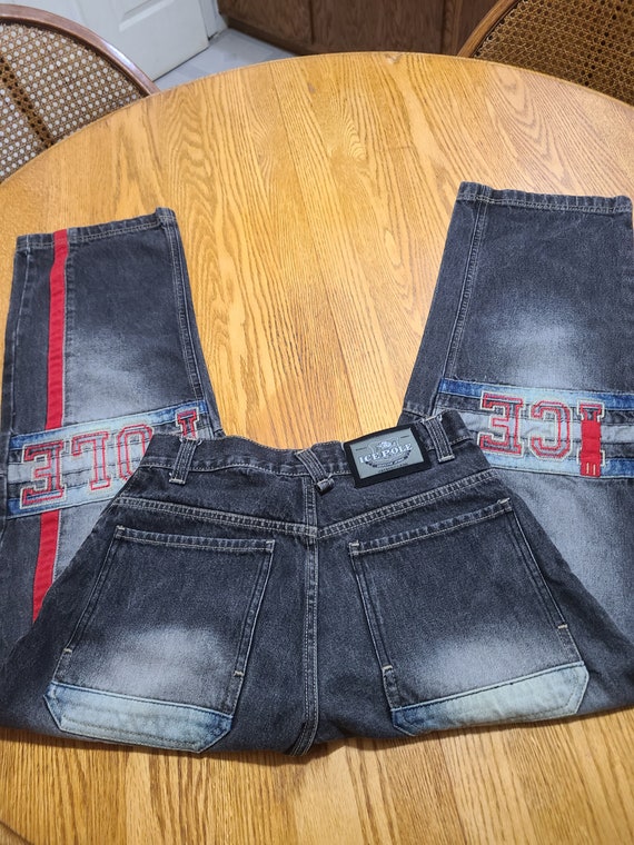 Rare Mens Vintage Ice Pole Black Denim Jeans 29x3… - image 5