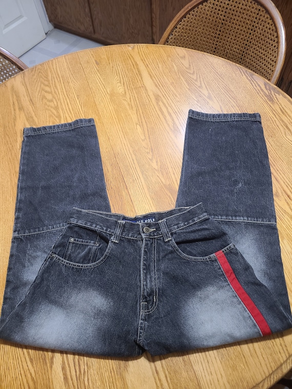 Rare Mens Vintage Ice Pole Black Denim Jeans 29x3… - image 8
