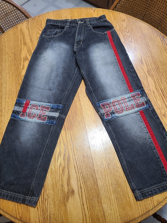 Rare Mens Vintage Ice Pole Black Denim Jeans 29x3… - image 1