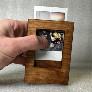 Fujifilm Instax Mini Picture Frame | Wood Polaroid Holder  | Retro Photo Frame + Stand