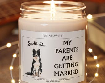 Personalized Dog Parents Getting Married Soy Nontoxic Candle | Custom Pet Photo Engagement Candle | She Said Yes Gift | Dog Mom & Dad Gift