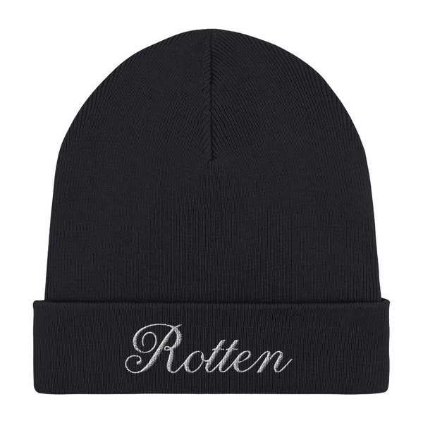 Rotten Gothic Beanie Embroidered Alternative Fashion Grunge Style