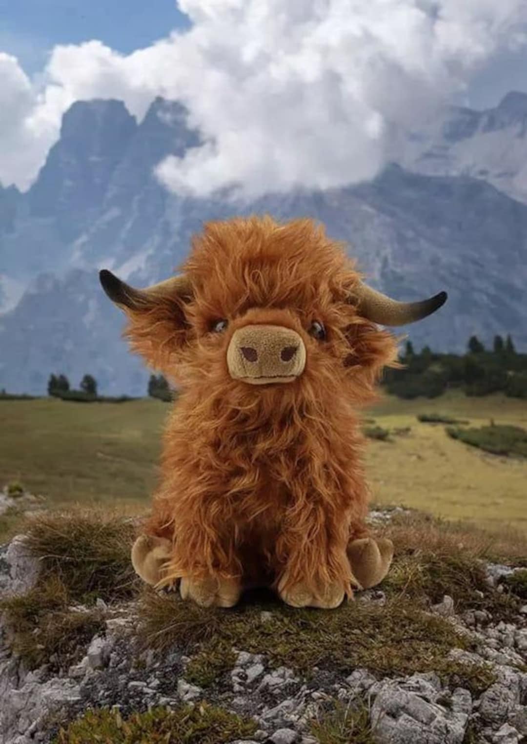 HIGHLAND PLUSH CUTE Cow Highland Cattle Bull Furry Cow Plushie Cozy