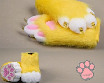 22 Colors, Furry Foot/Hand Paws Fluffy Fursuit Paws Wolf Kemono Paws Partial Fursuit Cat Paws Fur Claws Blue Paws Fursuit Pink Pad Furry Paw