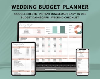 Bruiloft budgetplanner spreadsheet Google Spreadsheets bruiloft checklist bruiloft budget tracker bruiloft takenlijst digitale bruiloft planner
