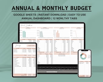 Budget-spreadsheettracker Google Spreadsheets Jaarbudgetplanner Besparingentracker Spreadsheetsjabloonplanner Eenvoudige besparingen afdeling budgettering