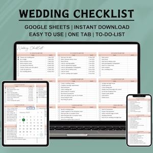 Wedding Checklist Google Sheets Wedding To Do List Spreadsheet Digital Wedding Planner Printable Wedding Planning Checklist Template