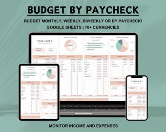 Budget per salaris Google Spreadsheets-spreadsheet Maandbudget Wekelijks salaris Budgetsjabloon Tweewekelijkse budgettering Salaris Expense Tracker