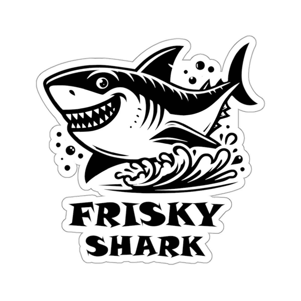 Frisky Shark Logo Sticker - Etsy