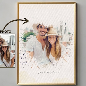 Custom Portrait From Photo Couples Portrait Valentines Day Gift For Him Custom Painting From Photo Watercolor Paintings Family Portrait Gift