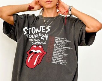 Rolling Stones Iconic Mouth Shirt, Hackney List Diamonds Tour Shirt, Vintage Rolling Stones Shirt, Concert Tour Shirt, Rock And Roll Tour