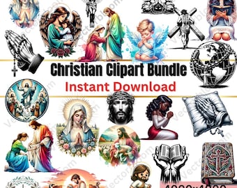 Kristen Clipart-samling: Jesus, Kors, Jungfru Maria (PNG, Kommersiellt bruk)