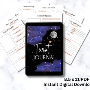 Digitales Tarot-Tagebuch |Tarot-Lesungen | Tarot Arbeitsbuch | Hexe |  Tägliche Kartenlegung | Zauberbuch | Orakel Kartenspiel | Druckbar | PDF-Datei