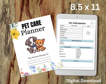 Printable Pet Care Planner: New Pet Owner Tracker (8.5 x 11 PDF)