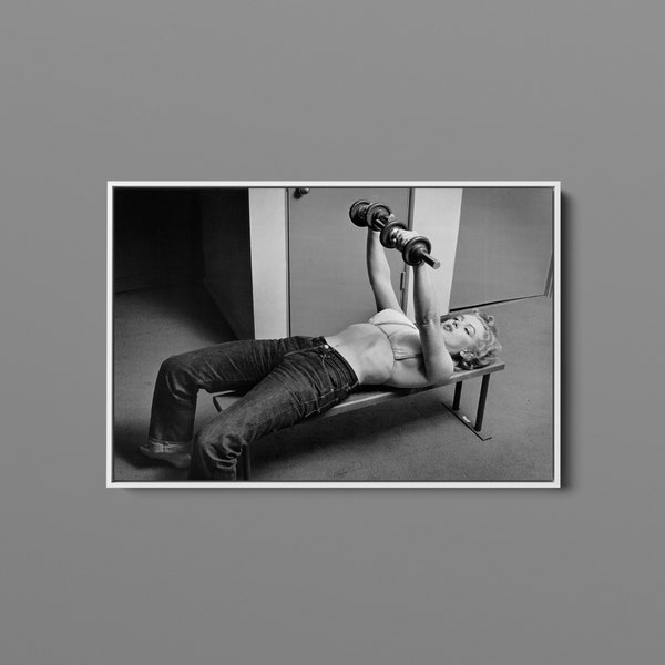 Marilyn Monroe At The Gym Canvas Wall Art, Marilyn Monroe Wall Art Prints, Marilyn Monroe Home Decor, Monroe Gift