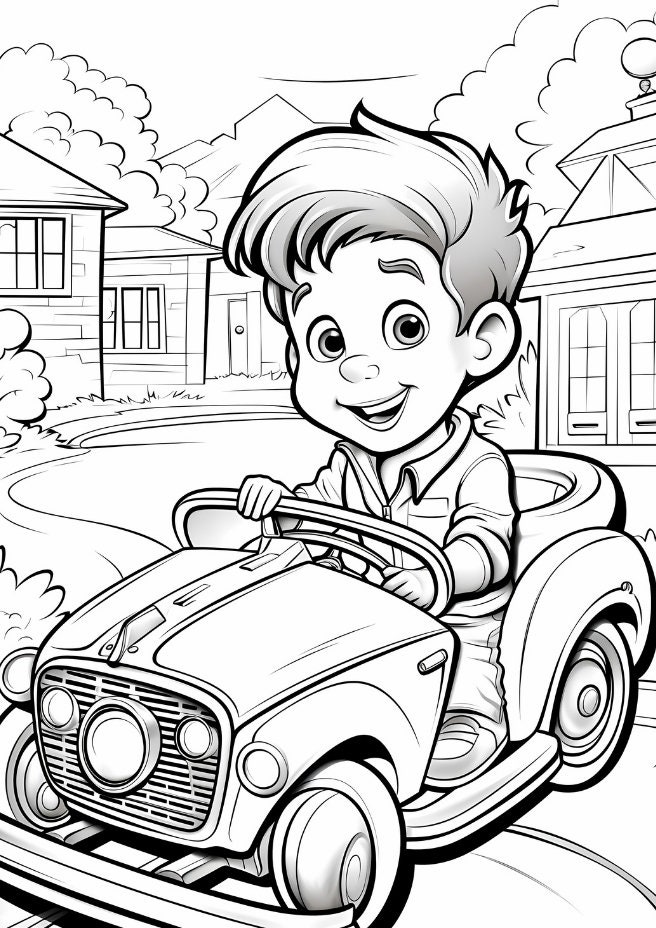 10 Coloring Pages Kids Cartoon Etsy