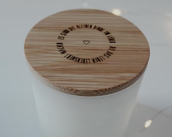Scented candle, candle in glass, Christmas, vanilla, candle with wooden lid, Christmas gift