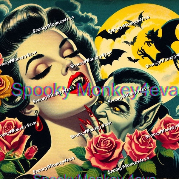 Lot de 10 images numériques Valloween Dracula