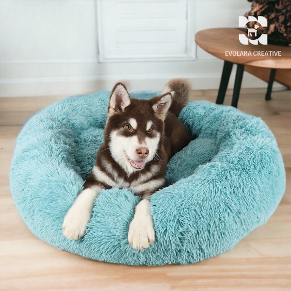 Fluffy Donut Pet Bed, Calming Pet Bed, Donut Comfy Pet Bed, Calming Dog and Cat Bed, Anti Anxiety Dog Bed For Couch, Pet Gift, Gift for Dog