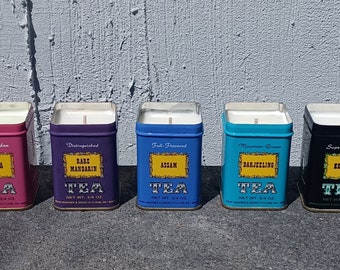 Vintage Tea Tin Candle | John Wagner & Sons | Mini | Cool Colors