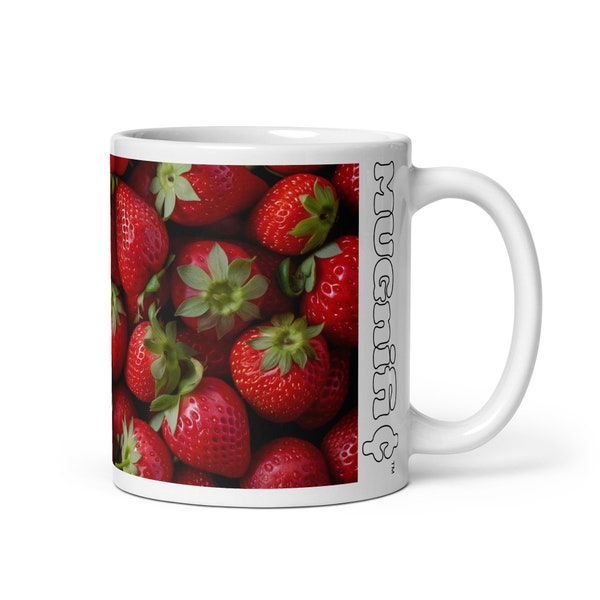 Mug cup 〜Strawberry〜 Love, Gift, Sweet, Cute, Romantic, Heart, Afternoon, Morning, Coffee, Tea, Romance, Cup, strawberry, Red