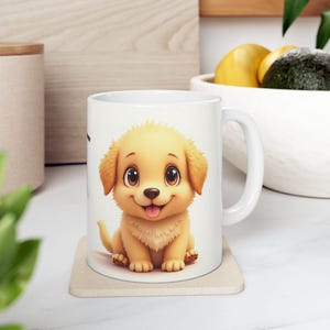 Ceramic Mug, Cute Puppy Design - Ideal Present for Dog Lovers, Pet Owners, Birthday, Holiday, Coffee Enthusiasts. Dog Lover&#39;s Gift, Tea Cup,