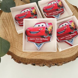 Urodzinowe upominki dla chłopców z motywem Cars Mqueen, dekoracje urodzinowe z motywem Cars, upominki na pierwsze urodziny, spersonalizowane logo Disney Cars z imieniem