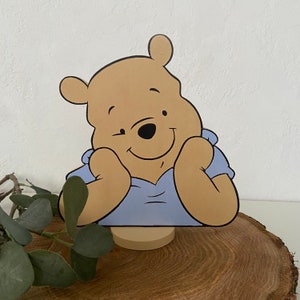 Add your winnie the pooh ornaments to baby shower wooden table decor, nursery decor, baby shower and birthday