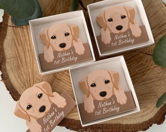 Dog Wooden Magnet Favors, Puppy Baby Shower, First Birthday Gifts