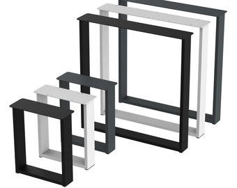 BK Styl 2 x Tischbeine aus Metall  U-FORM  | Tischgestell aus 80x20mm Profilen | Tischbeine Schreibtischbank Möbelbeine, Industrie, Loft