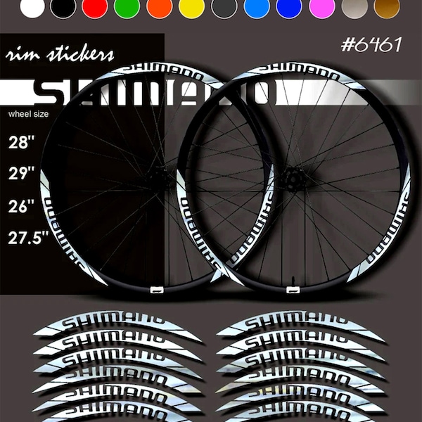 Fietsvelgstickers Shimano. Een set stickers voor op de velg in elke gewenste kleur! wielersport