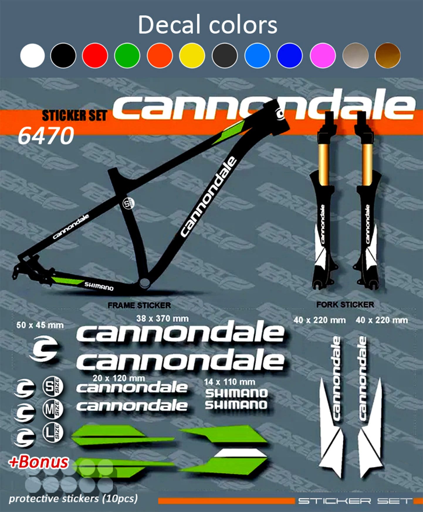 Cannondale frame decal set hotsell
