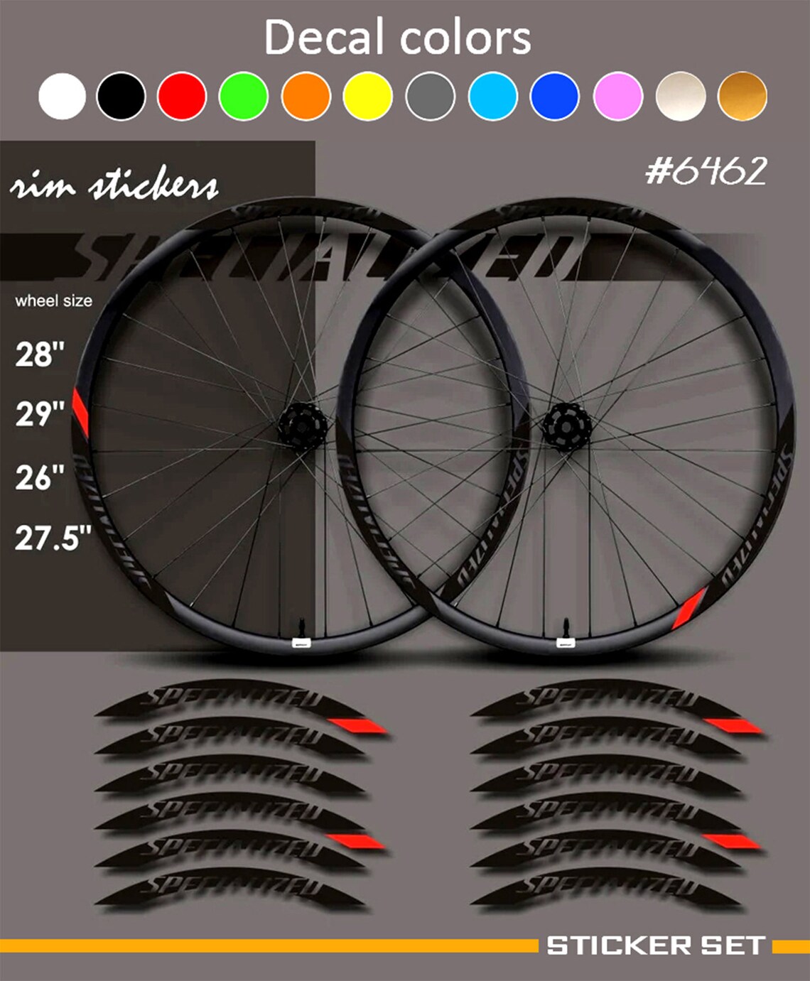 Bicycle Rim Stickers Specіalized. A Set of Stickers for the Rim in Any