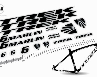 Set of bicycle stickers Trek. bike stickers, cycling. Full palette of colors, marlin 6