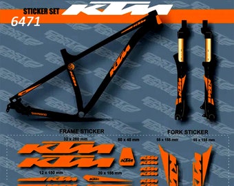 Adhesivos para bicicletas KTM. ¡Un set de pegatinas para el cuadro y la horquilla en cualquier color! ciclismo