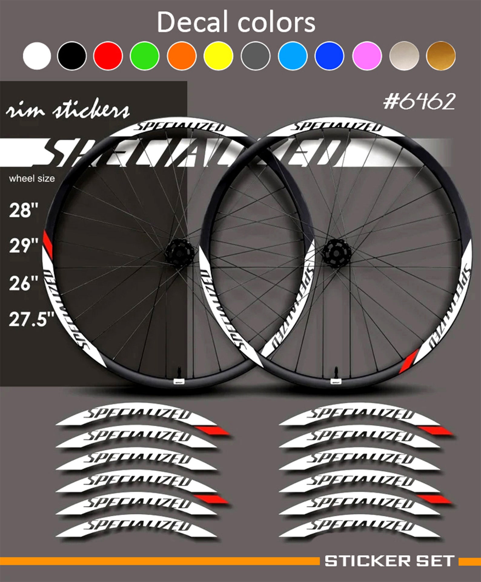 Bicycle Rim Stickers Specіalized. A Set of Stickers for the Rim in Any