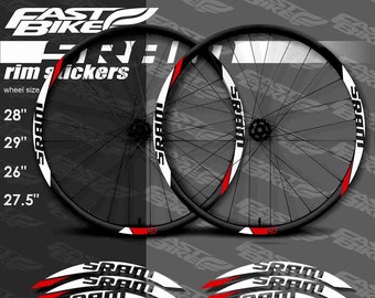 Fietsvelgstickers Sram. Een set stickers voor op de velg in elke gewenste kleur! wielersport