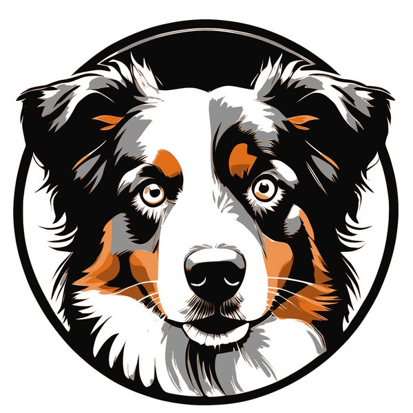 Australian Shepherd logo SVG, Instant Download SVG, PNG, dxf, jpg digital download