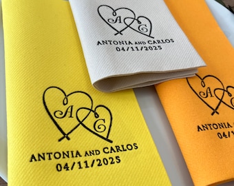 Personalized Napkins, Event Napkin with Black Foil Printing, Wedding Dinner Napkin, Soft Linen Napkin, Printed Napkins, Memorableeventgifts.